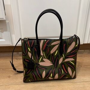 Kate Spade Olive and Multicolor Leaf Tote